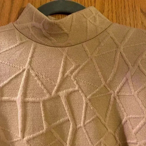 IVY CITY Faux wrap textured dress Mockneck Dress L - Picture 7 of 9